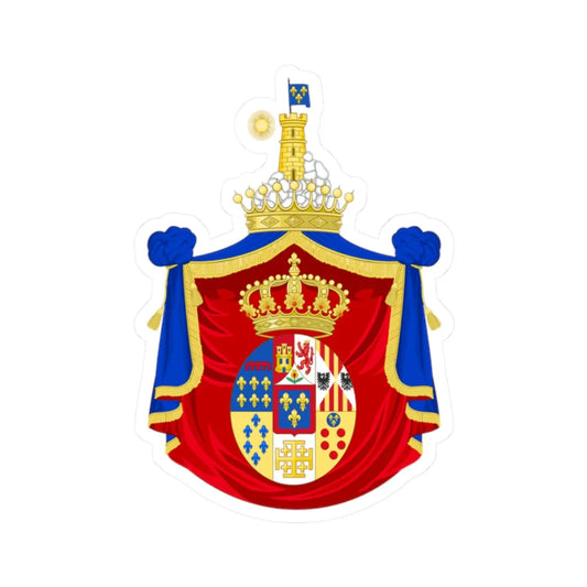Coat of Arms of Prince Alfonso Count of Caserta c.1840-1886 (Italy) (Coat of Arms) STICKER Vinyl Kiss-Cut Decal 2 Inch White - The Sticker Space