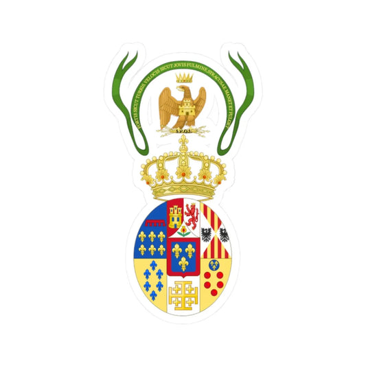 Coat of Arms of Prince Leopold Count of Syracuse c.1840-1860 (Italy) (Coat of Arms) STICKER Vinyl Kiss-Cut Decal 2 Inch White - The Sticker Space