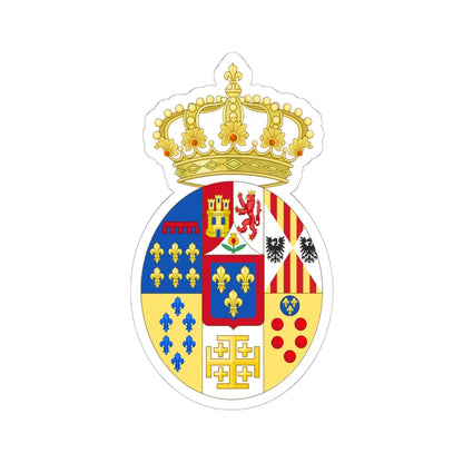 Coat of Arms of Princes of the Two Sicilies c.1840 (Italy) (Coat of Arms) STICKER Vinyl Kiss-Cut Decal 6 Inch White - The Sticker Space