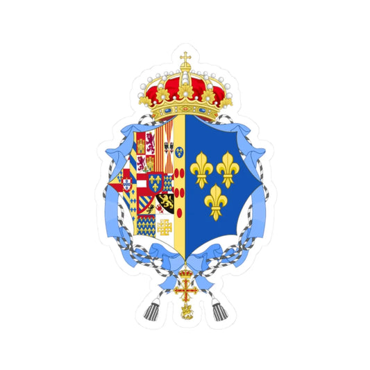 Coat of arms of Princess Anne Dowager Duchess of Calabria (Italy) (Coat of Arms) STICKER Vinyl Kiss-Cut Decal 2 Inch White - The Sticker Space