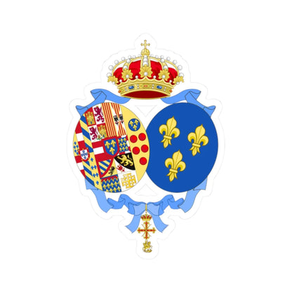 Coat of arms of Princess Anne Duchess of Calabria Spanish Heraldry (Italy) (Coat of Arms) STICKER Vinyl Kiss-Cut Decal 2 Inch White - The Sticker Space