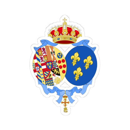Coat of arms of Princess Anne Duchess of Calabria Spanish Heraldry (Italy) (Coat of Arms) STICKER Vinyl Kiss-Cut Decal 4 Inch White - The Sticker Space