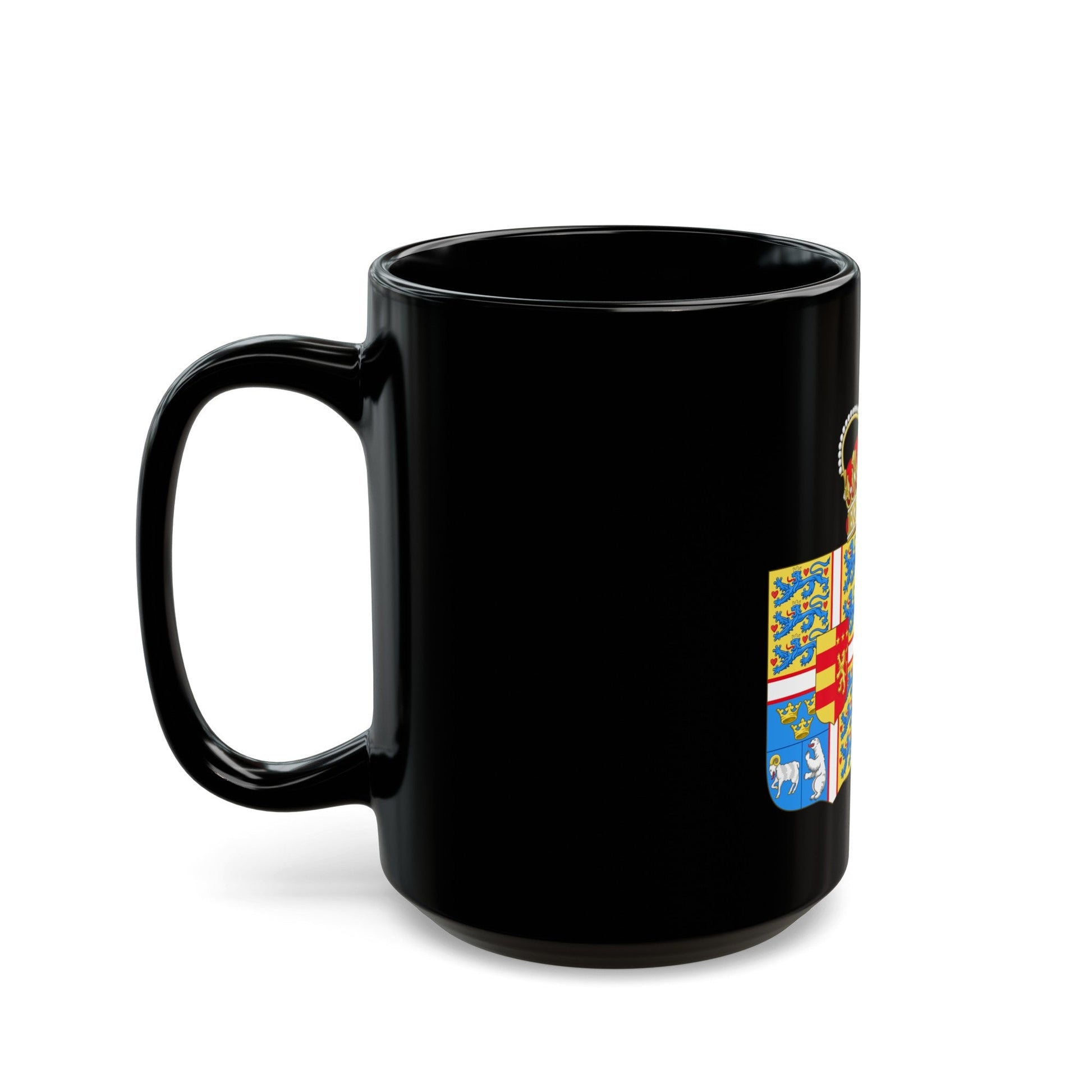 Coat of arms of Princess Marie of Denmark - Black Coffee Mug-The Sticker Space