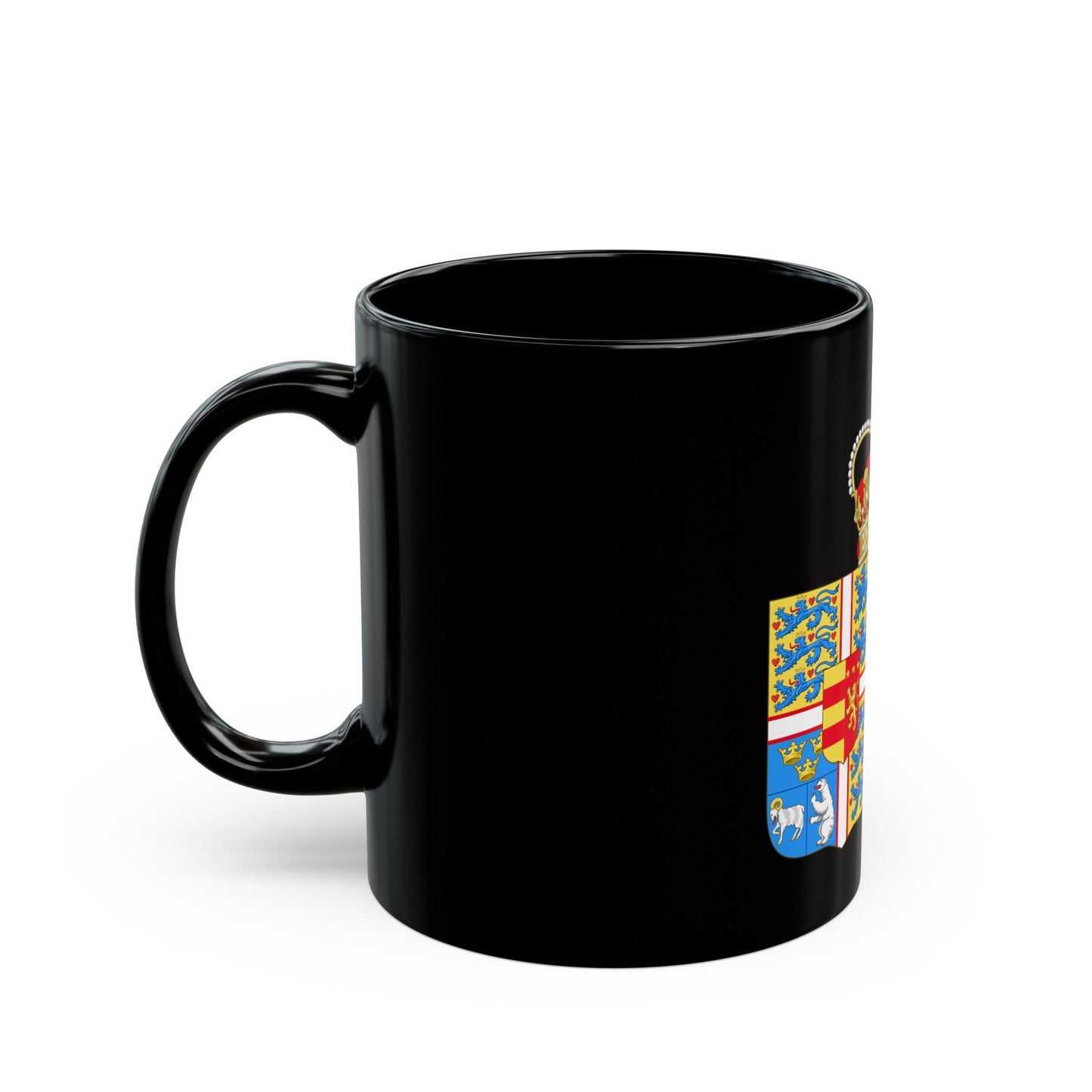 Coat of arms of Princess Marie of Denmark - Black Coffee Mug-The Sticker Space