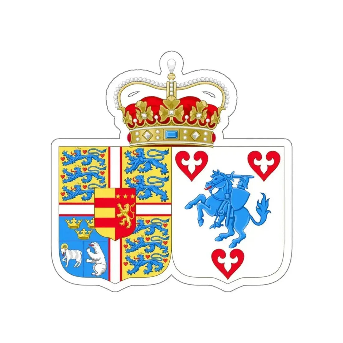 Coat of arms of Princess Marie of Denmark STICKER Vinyl Die-Cut Decal 6 Inch - The Sticker Space
