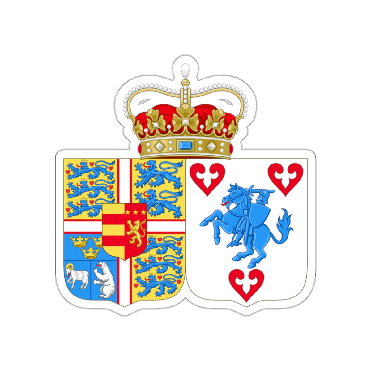 Coat of arms of Princess Marie of Denmark STICKER Vinyl Die-Cut Decal-White-The Sticker Space