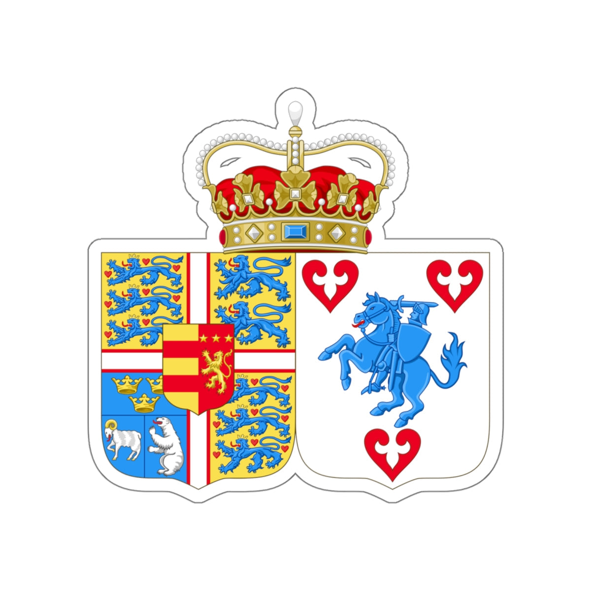 Coat of arms of Princess Marie of Denmark STICKER Vinyl Die-Cut Decal-White-The Sticker Space