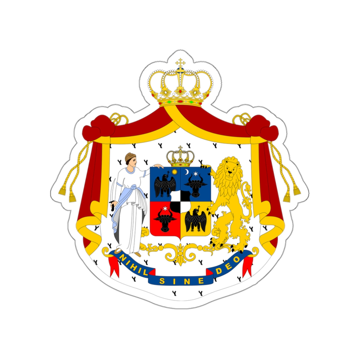 Coat of arms of Principality of Romania (1867-1872) STICKER Vinyl Die-Cut Decal-White-The Sticker Space