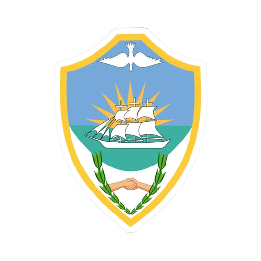 Coat of arms of Puerto Madryn (Argentina) (Coat of Arms) STICKER Vinyl Kiss-Cut Decal 2 Inch White - The Sticker Space