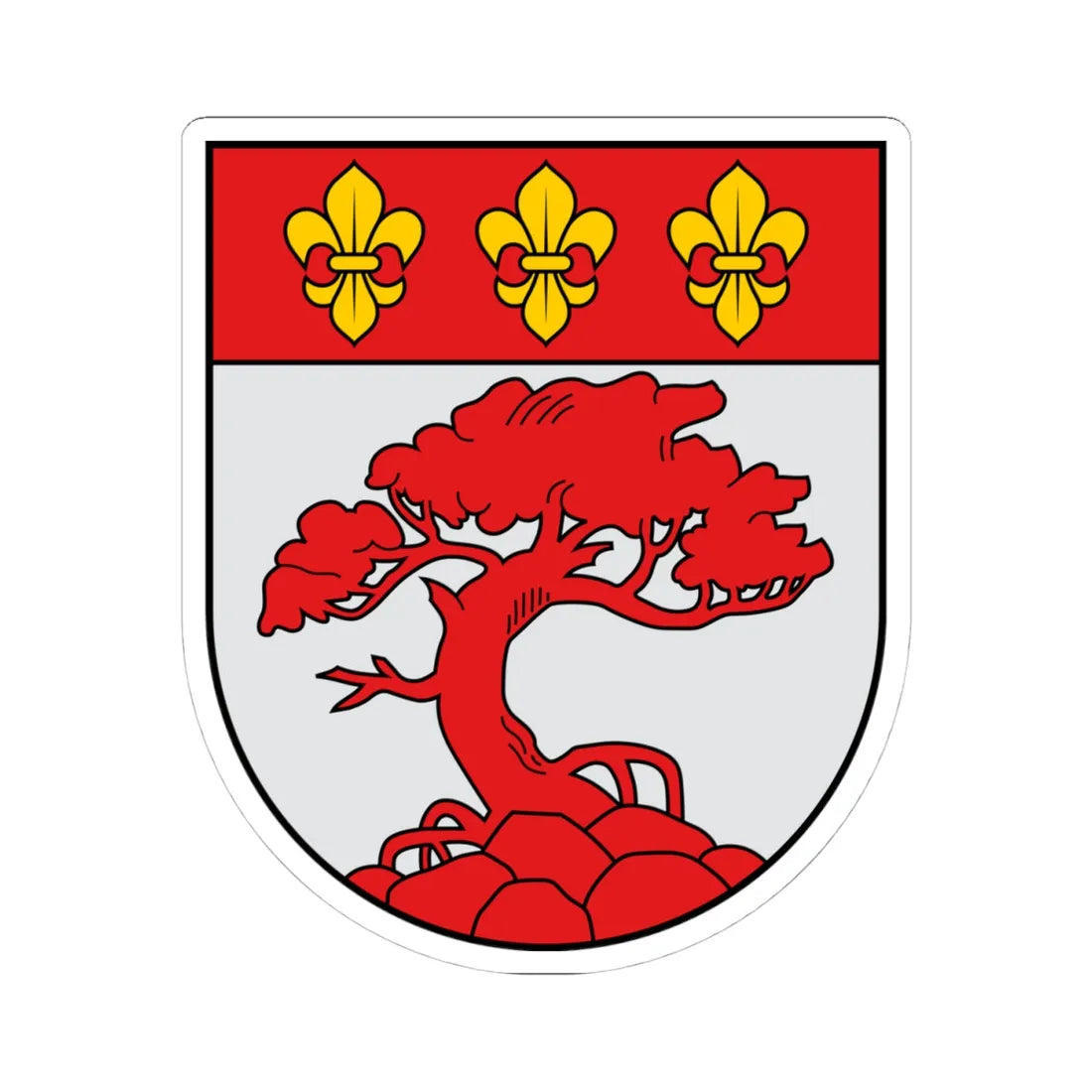 Coat of Arms of Pāvilosta (Latvia) (Coat of Arms) STICKER Vinyl Kiss-Cut Decal 4 Inch White - The Sticker Space