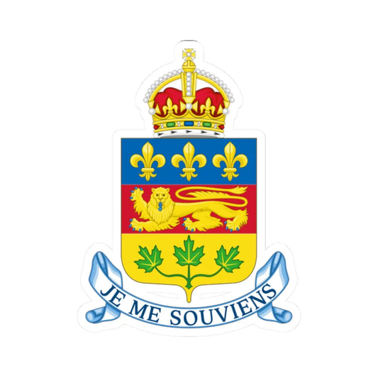 Coat of arms of Quebec (Canada) (Coat of Arms) STICKER Vinyl Kiss-Cut Decal 2 Inch White - The Sticker Space