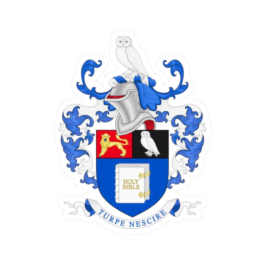 Coat of Arms of Queen Elizabeth Grammar School Wakefield (England) (Coat of Arms) STICKER Vinyl Kiss-Cut Decal 2 Inch White - The Sticker Space