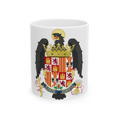 Coat of Arms of Queen Isabella of Castile (1492-1504) - White Coffee Mug-11oz-The Sticker Space