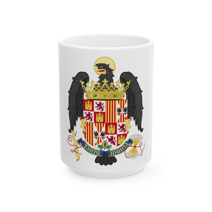 Coat of Arms of Queen Isabella of Castile (1492-1504) - White Coffee Mug-15oz-The Sticker Space