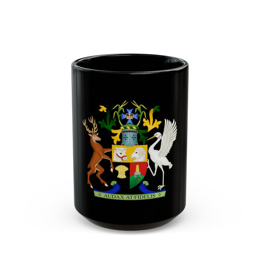 Coat of Arms of Queensland - Black Coffee Mug-15oz-The Sticker Space