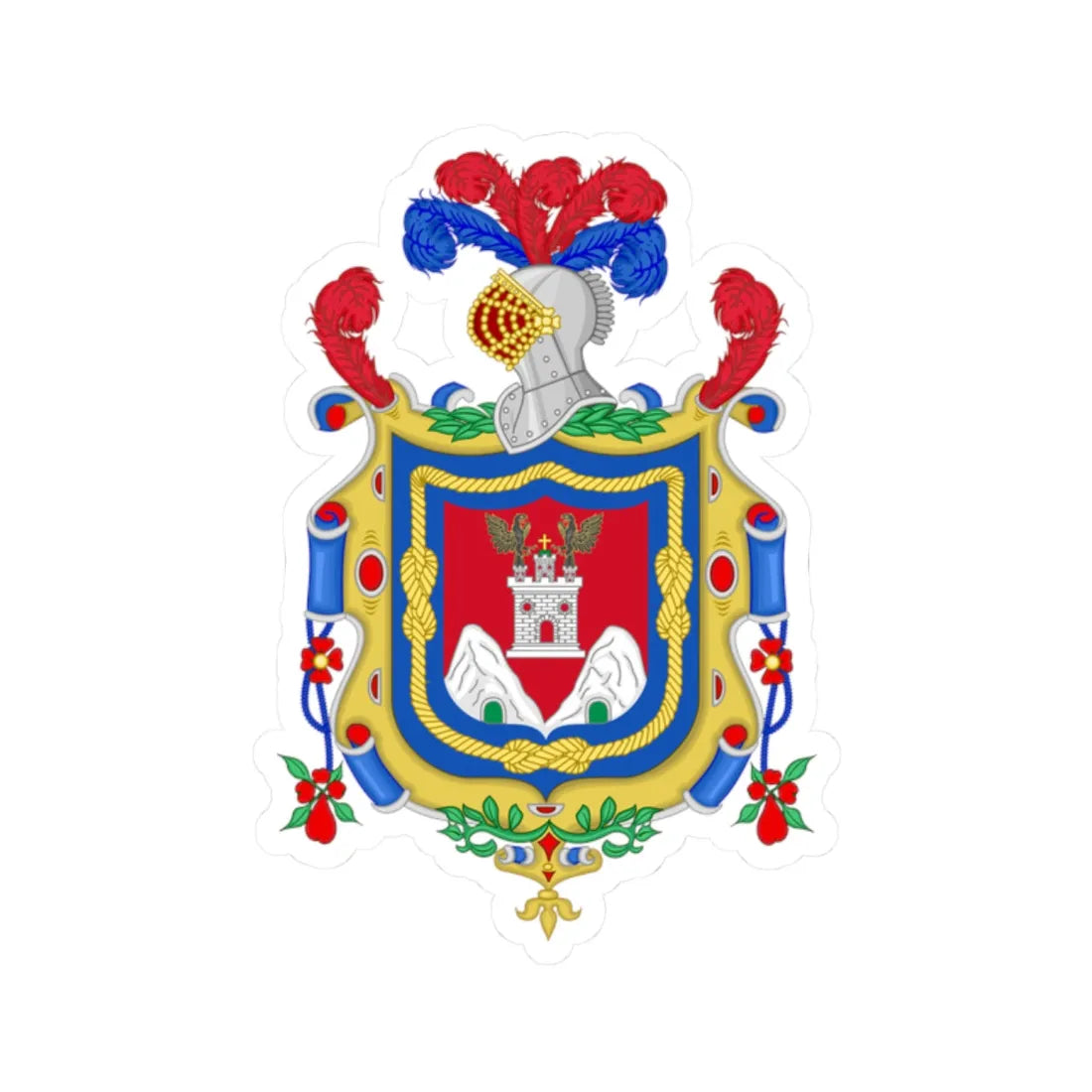 Coat of Arms of Quito (Spain) (Coat of Arms) STICKER Vinyl Kiss-Cut Decal 2 Inch White - The Sticker Space
