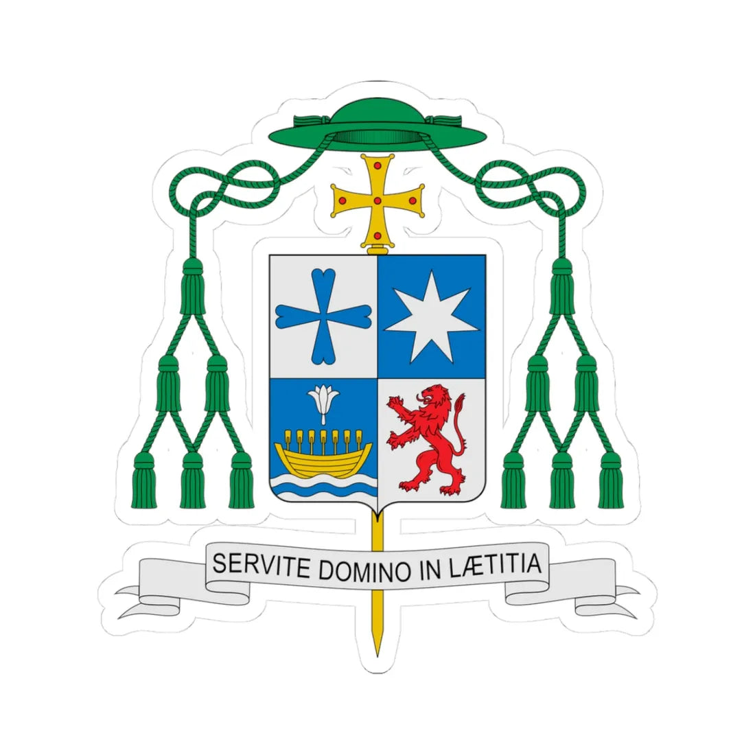 Coat of arms of Raimo Goyarrola (Finland) (Coat of Arms) STICKER Vinyl Kiss-Cut Decal 3 Inch White - The Sticker Space