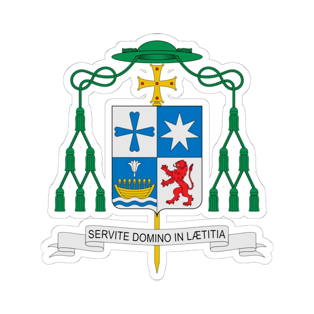 Coat of arms of Raimo Goyarrola (Finland) (Coat of Arms) STICKER Vinyl Kiss-Cut Decal 6 Inch White - The Sticker Space