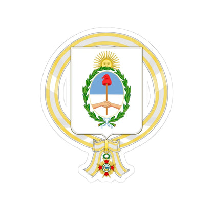 Coat of Arms of Raúl Alberto Lastiri Order of Isabella the Catholic (Argentina) (Coat of Arms) STICKER Vinyl Kiss-Cut Decal 4 Inch White - The Sticker Space