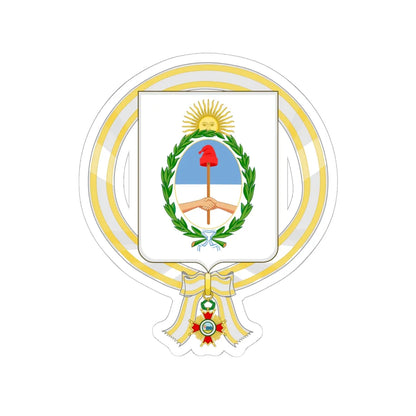 Coat of Arms of Raúl Alberto Lastiri Order of Isabella the Catholic (Argentina) (Coat of Arms) STICKER Vinyl Kiss-Cut Decal 6 Inch White - The Sticker Space