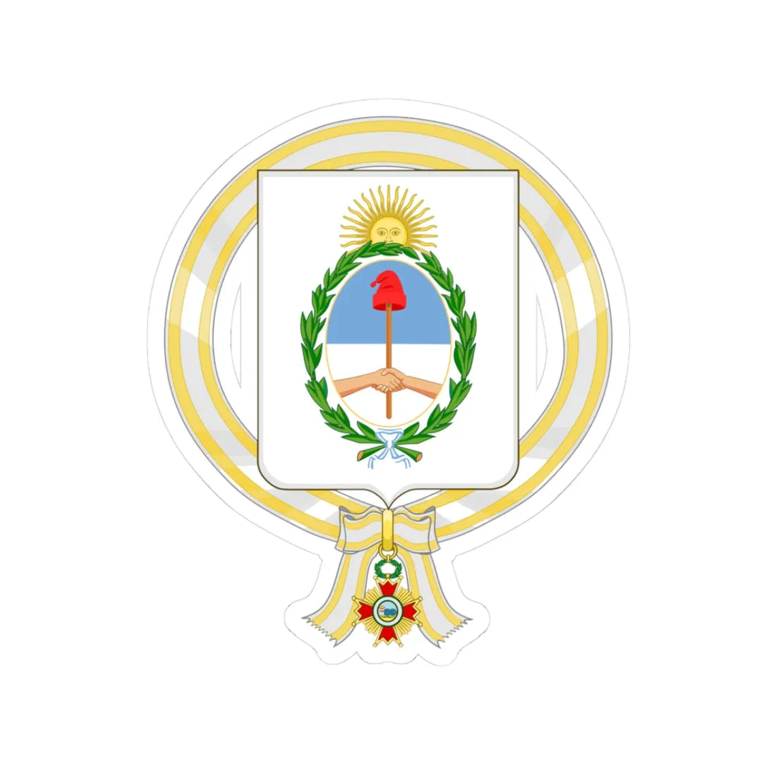 Coat of Arms of Raúl Alberto Lastiri Order of Isabella the Catholic (Argentina) (Coat of Arms) STICKER Vinyl Kiss-Cut Decal - The Sticker Space