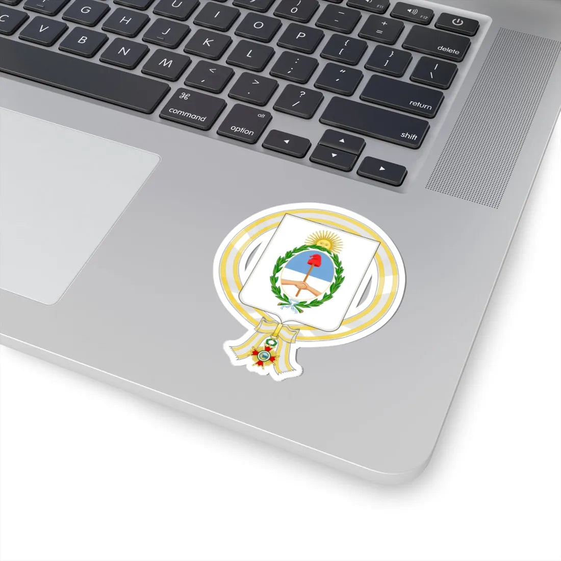 Coat of Arms of Raúl Alberto Lastiri Order of Isabella the Catholic (Argentina) (Coat of Arms) STICKER Vinyl Kiss-Cut Decal - The Sticker Space