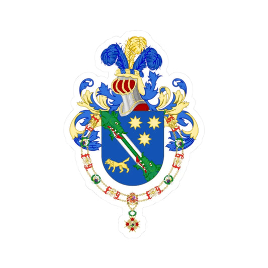 Coat of Arms of Raúl Alfonsín Order of Isabella the Catholic (Argentina) (Coat of Arms) STICKER Vinyl Kiss-Cut Decal 2 Inch White - The Sticker Space