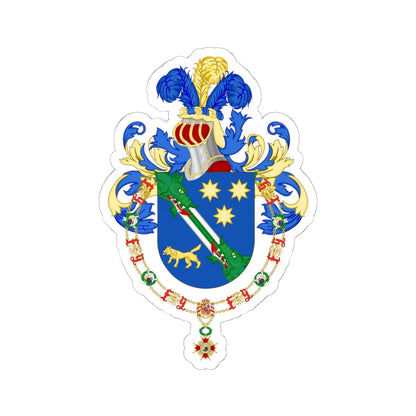 Coat of Arms of Raúl Alfonsín Order of Isabella the Catholic (Argentina) (Coat of Arms) STICKER Vinyl Kiss-Cut Decal 6 Inch White - The Sticker Space