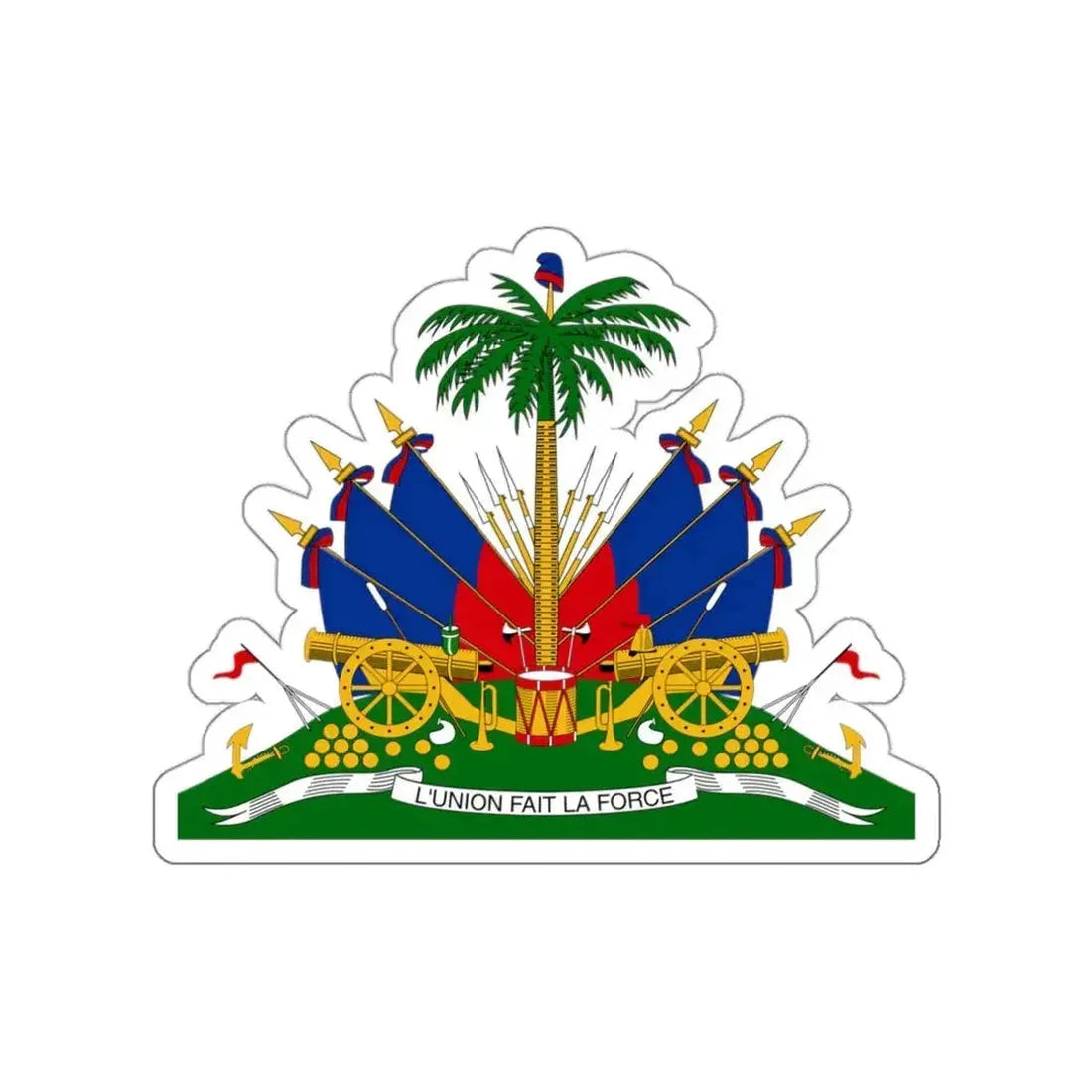Coat of arms of Republic of Haiti (1859–1964) STICKER Vinyl Die-Cut Decal - The Sticker Space