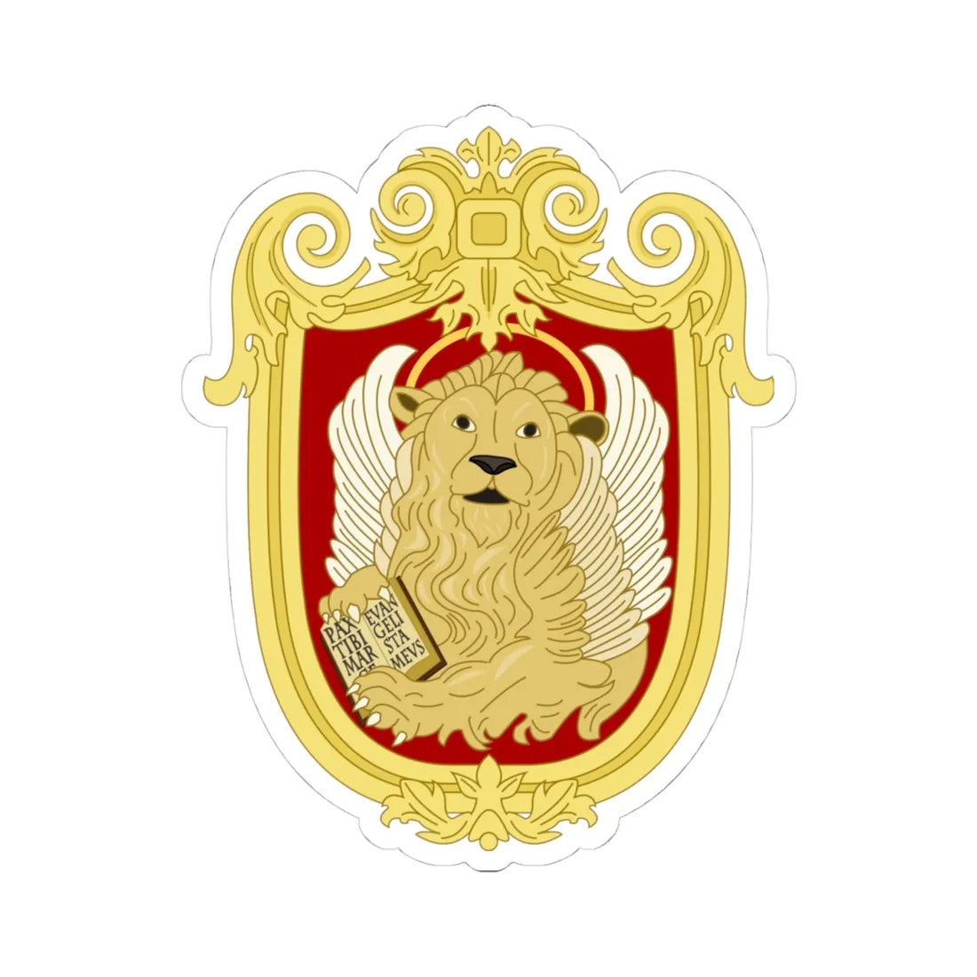 Coat of arms of Republic of Venice (Italy) (Coat of Arms) STICKER Vinyl Kiss-Cut Decal 4 Inch White - The Sticker Space