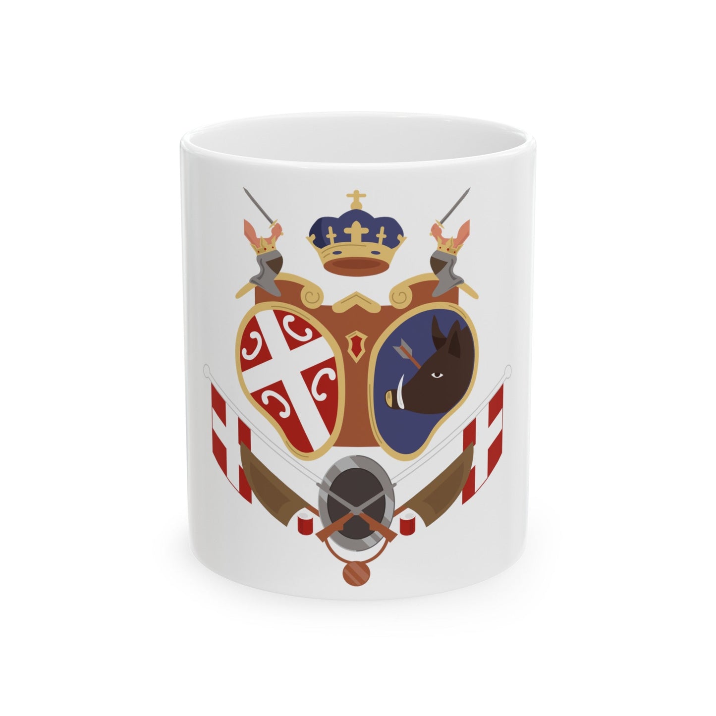 Coat of arms of Revolutionary Serbia - White Coffee Mug-11oz-The Sticker Space