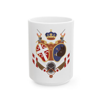 Coat of arms of Revolutionary Serbia - White Coffee Mug-15oz-The Sticker Space