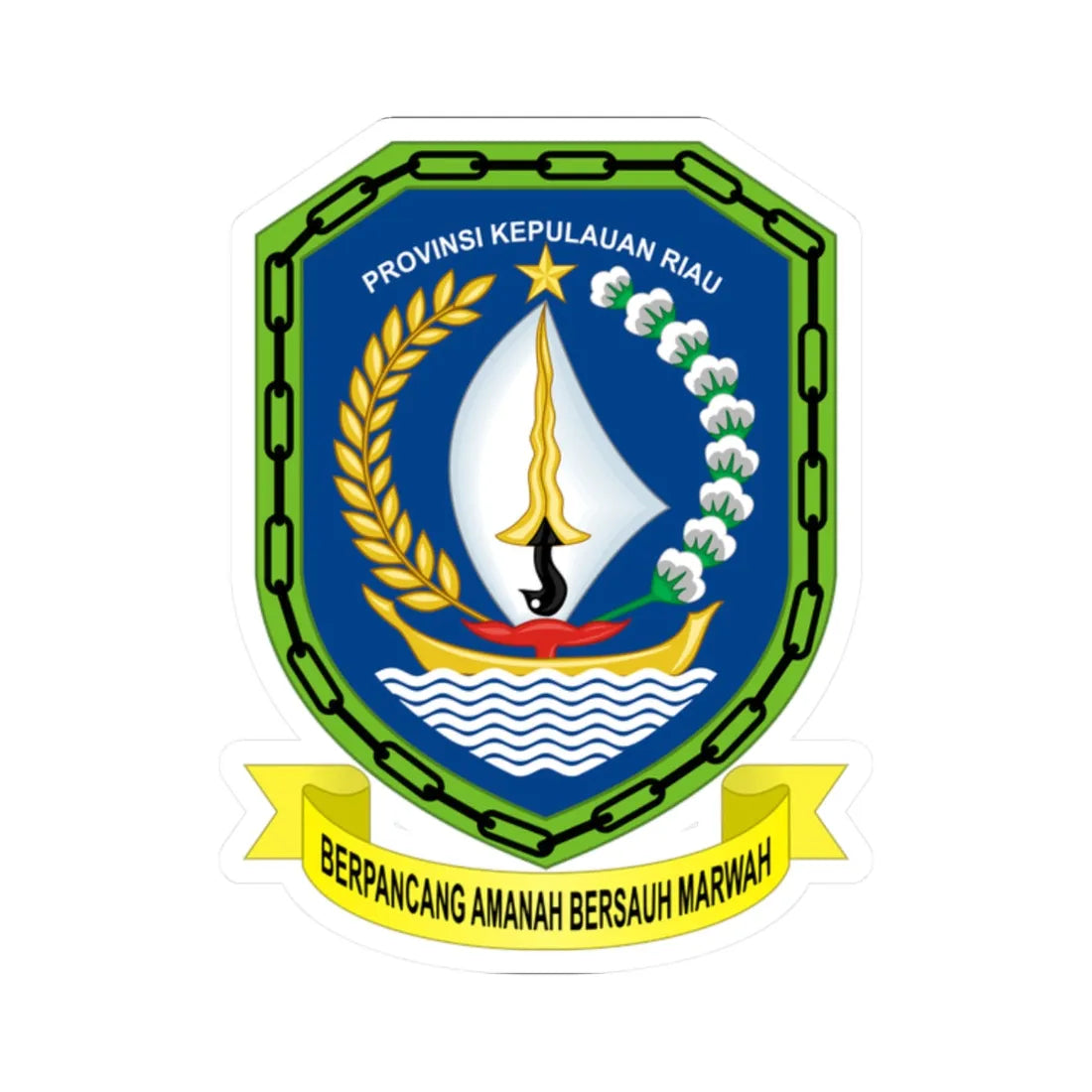 Coat of arms of Riau Islands (Indonesia) (Coat of Arms) STICKER Vinyl Kiss-Cut Decal - The Sticker Space