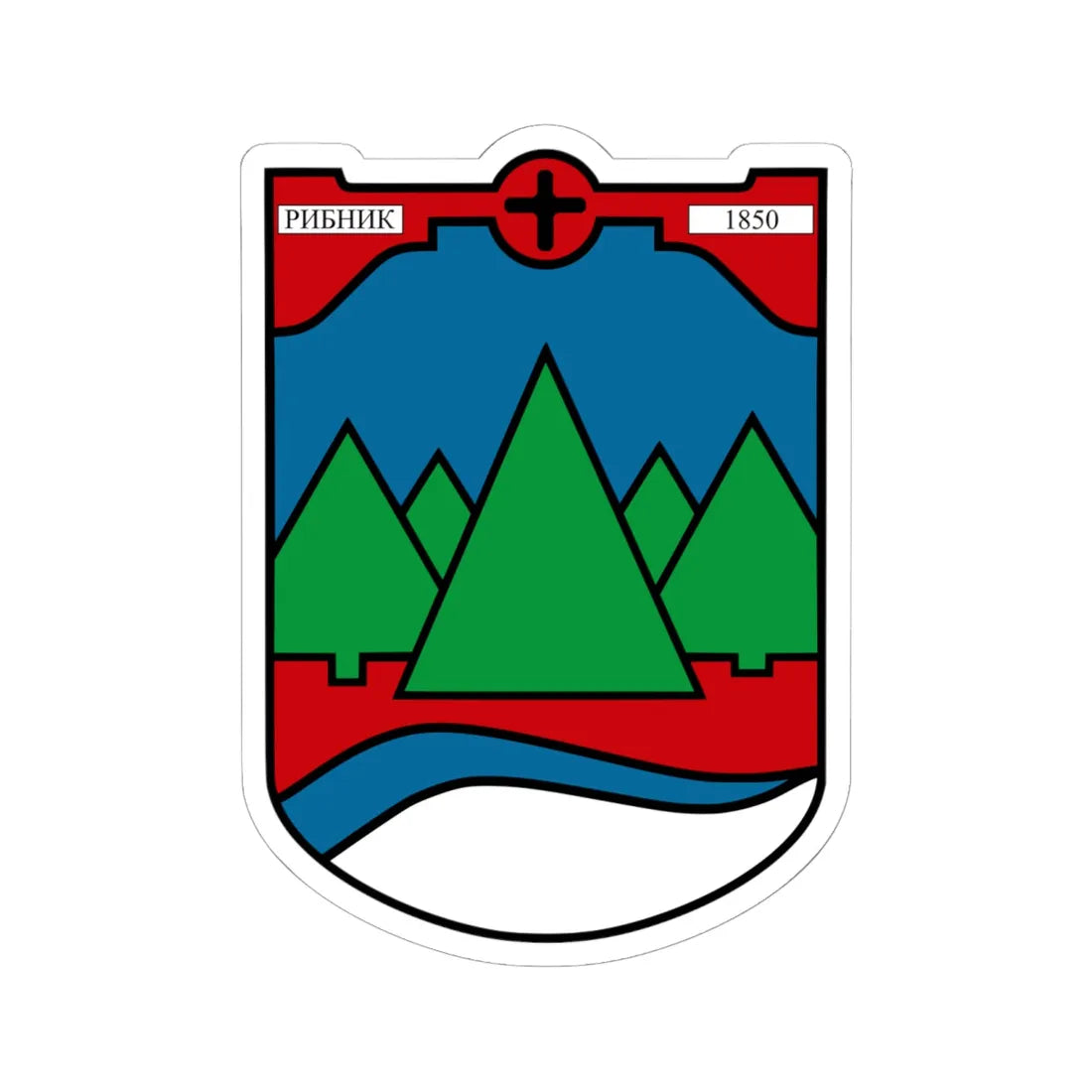 Coat of arms of Ribnik (Bosnia and Herzegovina) (Coat of Arms) STICKER Vinyl Kiss-Cut Decal 6 Inch White - The Sticker Space