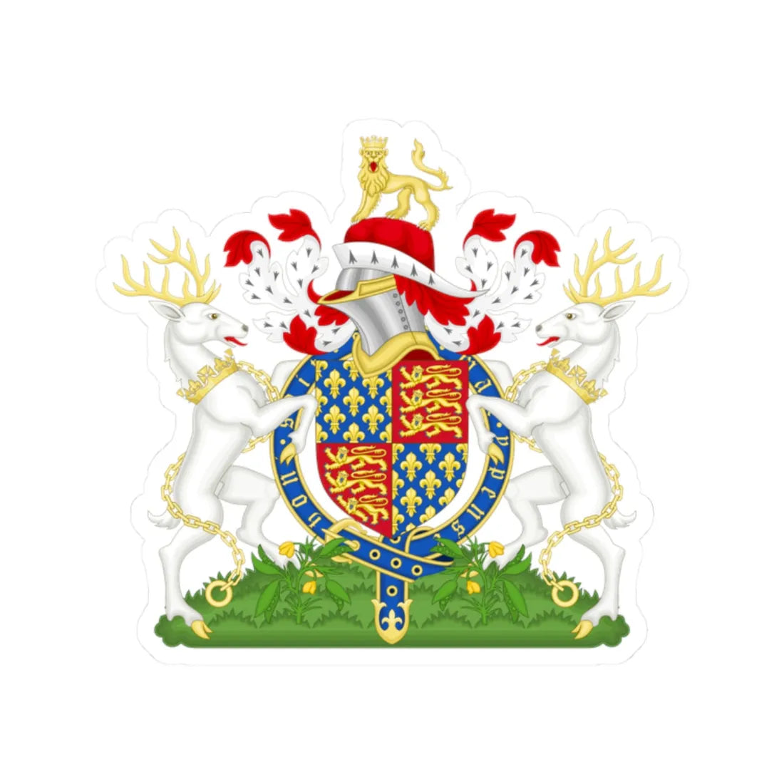 Coat of Arms of Richard II of England 1377-1399 Variant 1 (England) (Coat of Arms) STICKER Vinyl Kiss-Cut Decal 2 Inch White - The Sticker Space