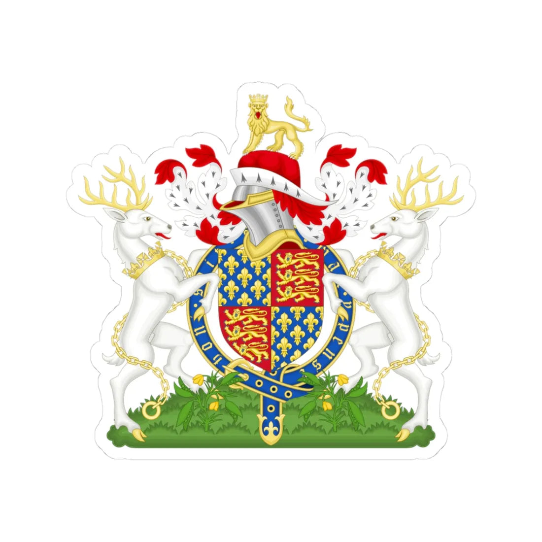 Coat of Arms of Richard II of England 1377-1399 Variant 1 (England) (Coat of Arms) STICKER Vinyl Kiss-Cut Decal 3 Inch White - The Sticker Space