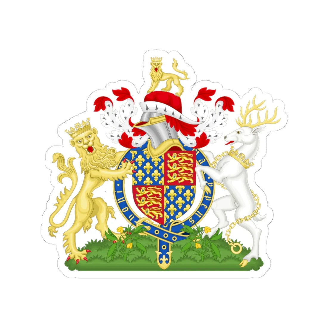Coat of Arms of Richard II of England 1377-1399 Variant 2 (England) (Coat of Arms) STICKER Vinyl Kiss-Cut Decal 4 Inch White - The Sticker Space