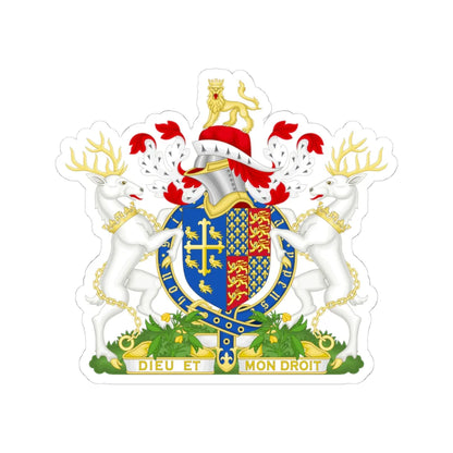 Coat of Arms of Richard II of England 1377-1399 Variant Motto 1 (England) (Coat of Arms) STICKER Vinyl Kiss-Cut Decal 4 Inch White - The Sticker Space