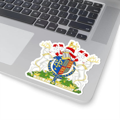 Coat of Arms of Richard II of England 1377-1399 Variant Motto 1 (England) (Coat of Arms) STICKER Vinyl Kiss-Cut Decal - The Sticker Space