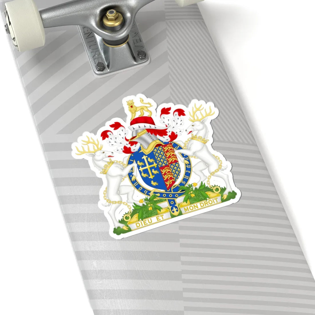 Coat of Arms of Richard II of England 1377-1399 Variant Motto 1 (England) (Coat of Arms) STICKER Vinyl Kiss-Cut Decal - The Sticker Space