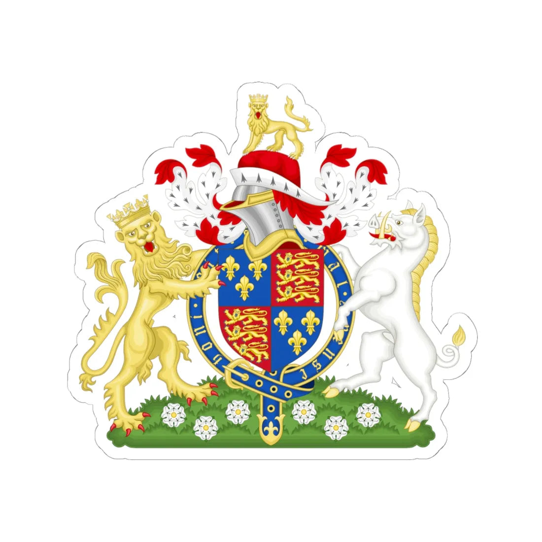 Coat of Arms of Richard III of England 1483-1485 Variant 3 (England) (Coat of Arms) STICKER Vinyl Kiss-Cut Decal 6 Inch White - The Sticker Space