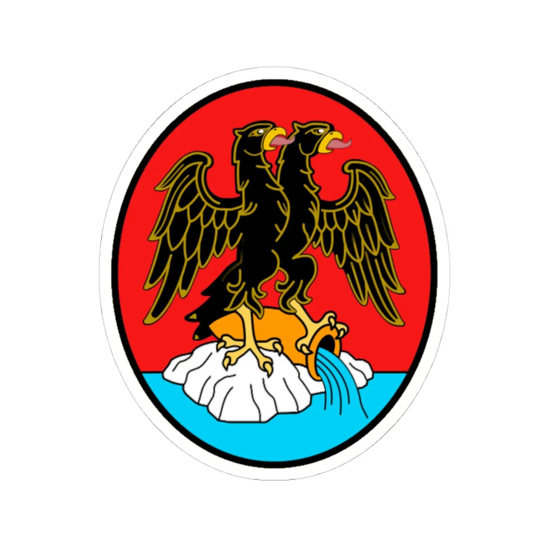 Coat of arms of Rijeka (Croatia) (Coat of Arms) STICKER Vinyl Kiss-Cut Decal 4 Inch White - The Sticker Space