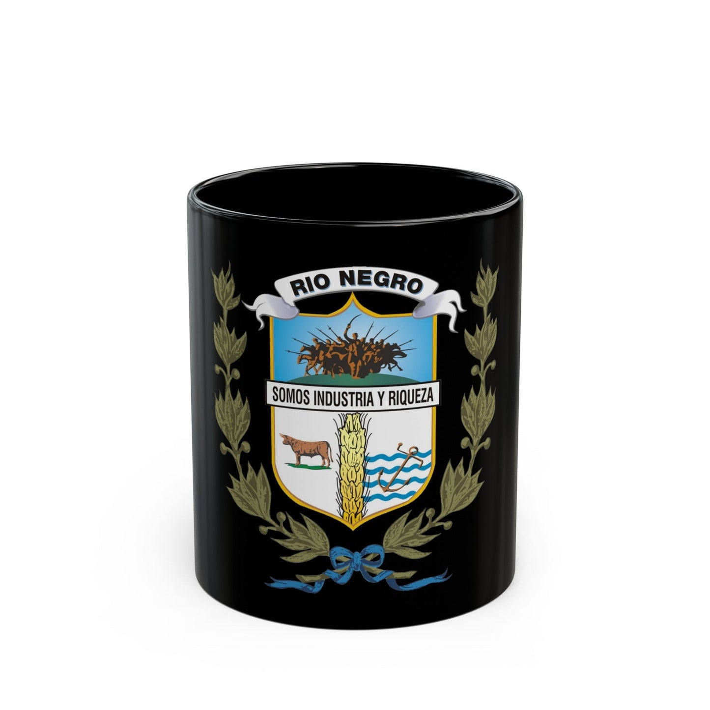 Coat of arms of Rio Negro Department - Black Coffee Mug-11oz-The Sticker Space