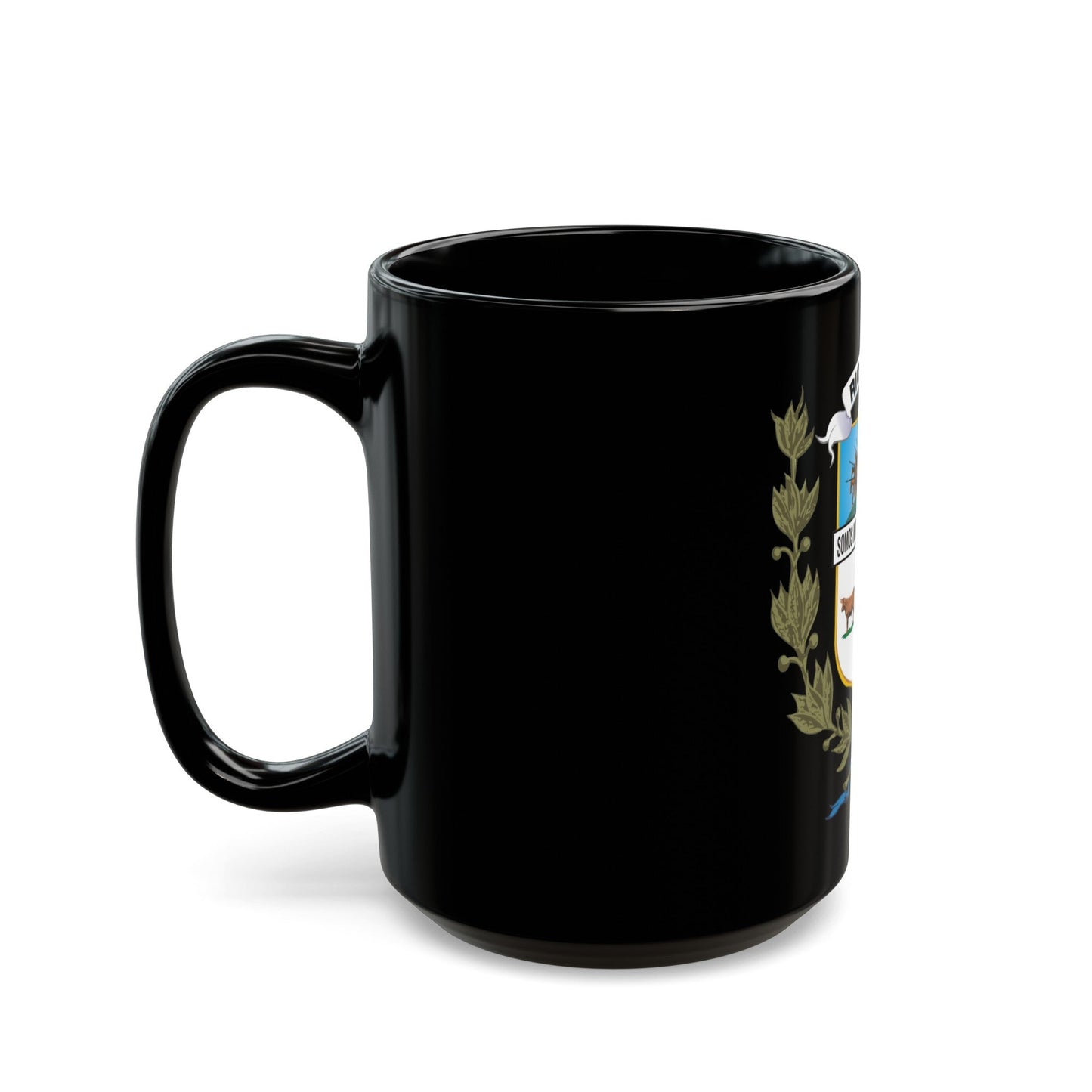 Coat of arms of Rio Negro Department - Black Coffee Mug-The Sticker Space