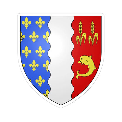 Coat of arms of Rivière-Ouelle (Canada) (Coat of Arms) STICKER Vinyl Kiss-Cut Decal 6 Inch White - The Sticker Space