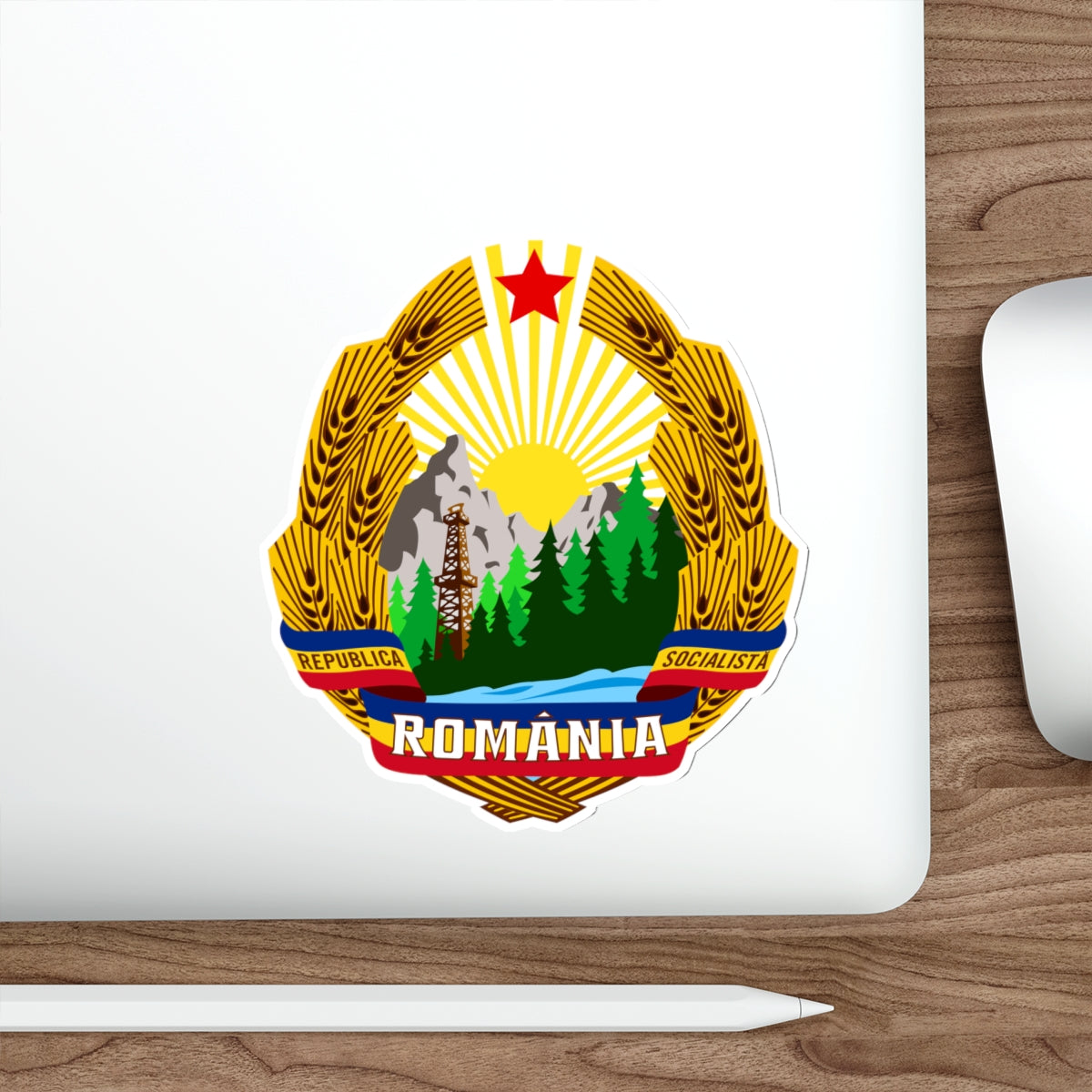 Coat of arms of Romania (1965–1989) STICKER Vinyl Die-Cut Decal-The Sticker Space