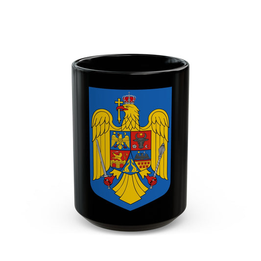 Coat of arms of Romania - Black Coffee Mug-15oz-The Sticker Space