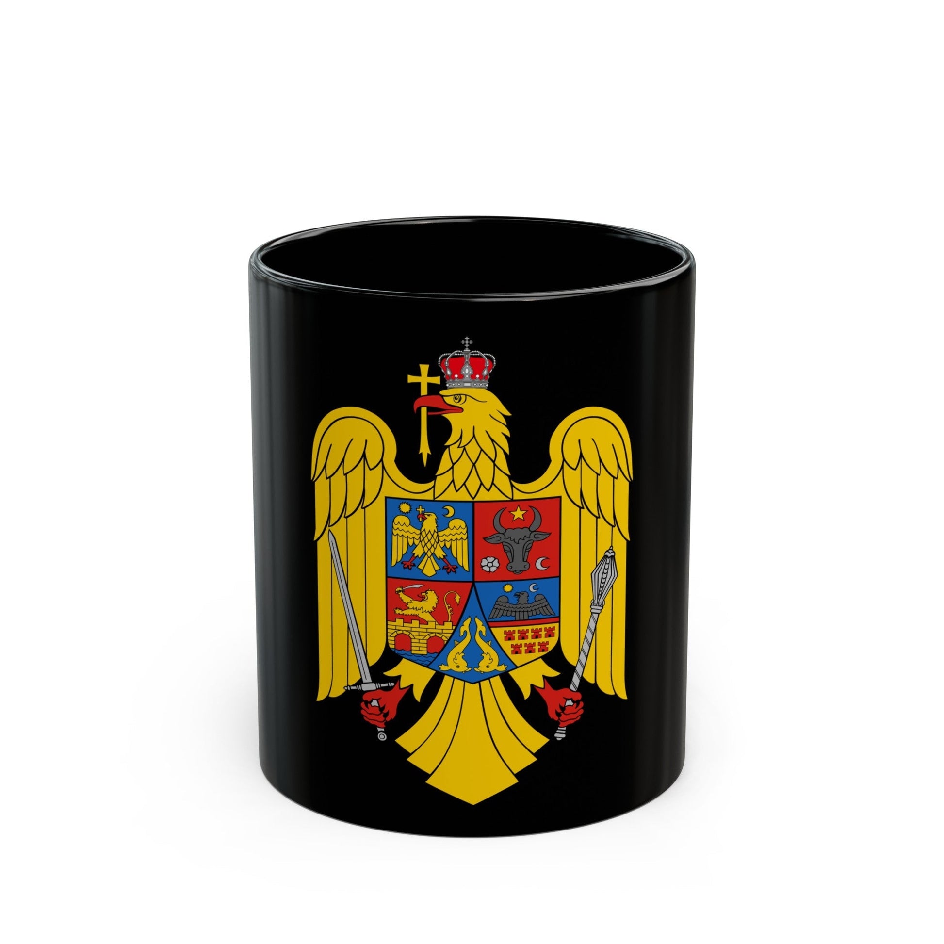 Coat of arms of Romania Eagle - Black Coffee Mug-11oz-The Sticker Space