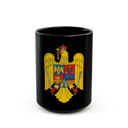 Coat of arms of Romania Eagle - Black Coffee Mug-15oz-The Sticker Space