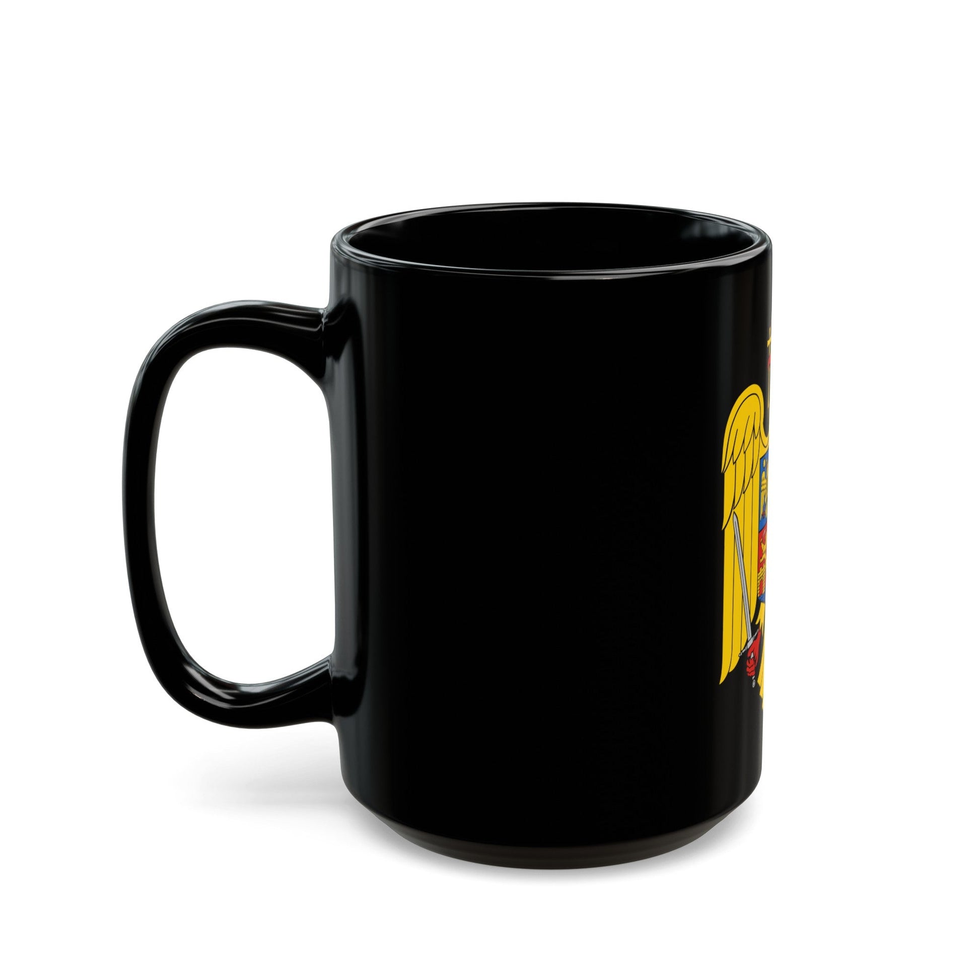 Coat of arms of Romania Eagle - Black Coffee Mug-The Sticker Space